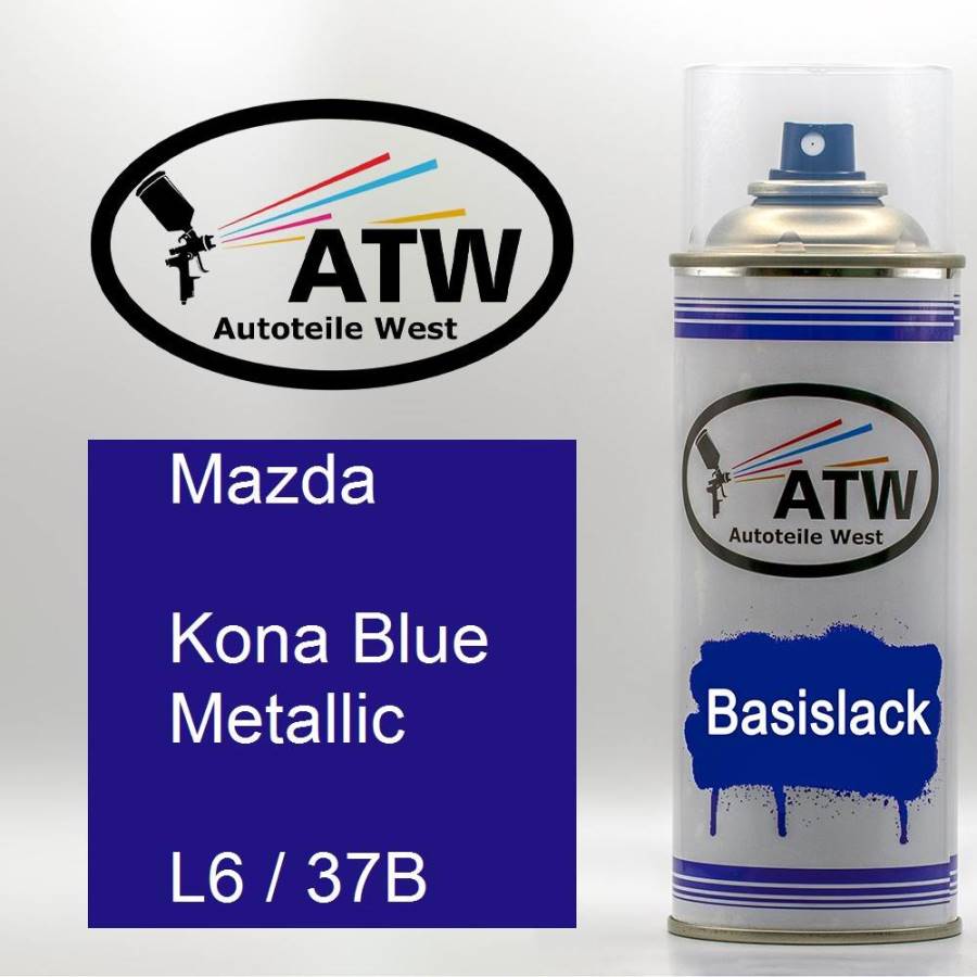 Mazda, Kona Blue Metallic, L6 / 37B: 400ml Sprühdose, von ATW Autoteile West.